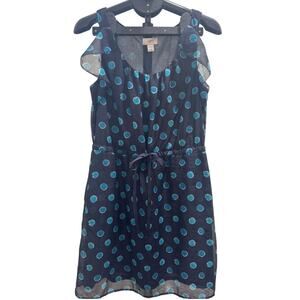 Ann Taylor LOFT Delicate Flutter Sleeve Polka Dot Dress